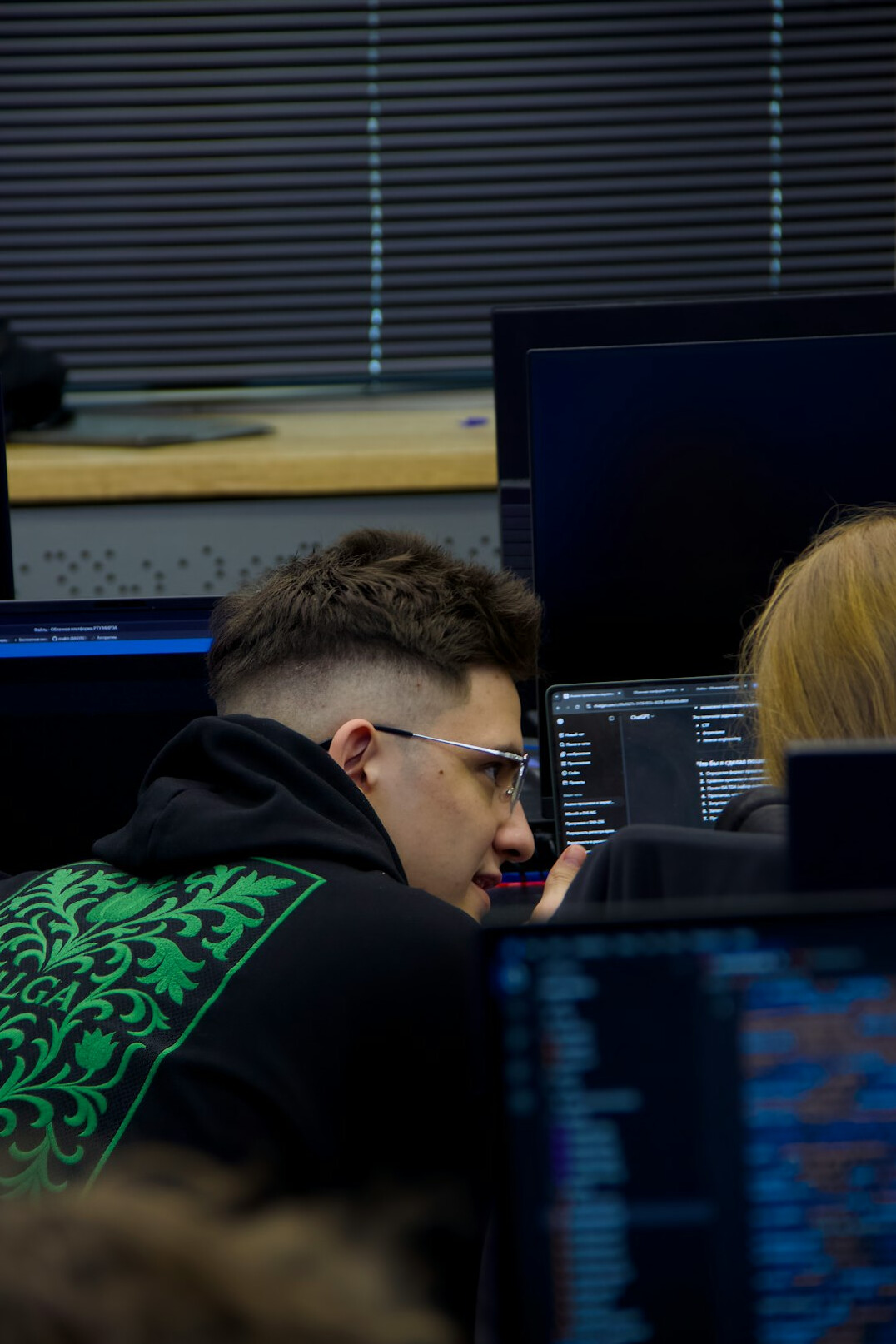 students learning programming